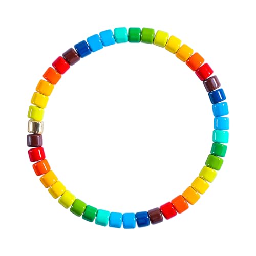 Rainbow Beaded Bracelet, Pride Accessories, LGBTQ+ Gay Lesbian Queer Bi Trans Jewelry, Pride Gifts