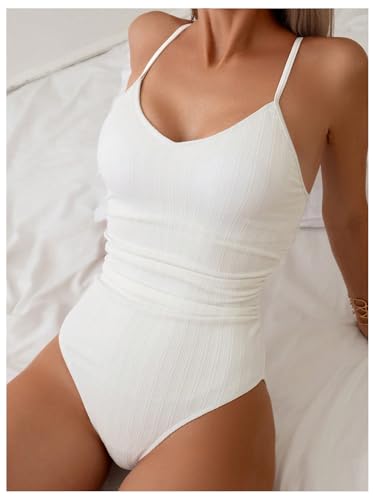 SweatyRocks Women's Cut Out Ring Linked One Piece Swimsuit Ruched Bathing Suit Swimwear3