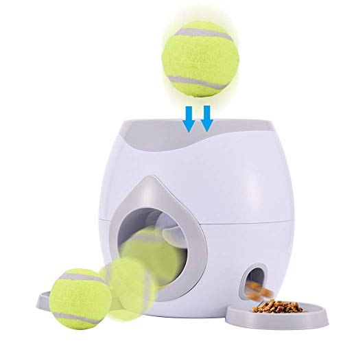 PETAMANIM Automático Pelota para Mascotas Juguete Interactivo para Perros Perro de Juguete Perro Lanzador de Pelotas de Tenis Máquina de recompensa de Alimentos Comedero Lento Puzzle de Juguete para