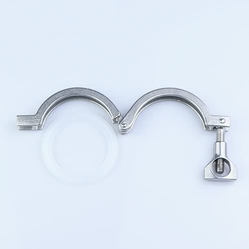 Accesorio sanitario Tri Clover SS304 for elaboración casera de cerveza - Diámetro exterior de la virola de 50,5 mm a 119 mm con junta de silicona(32mmx50.5)