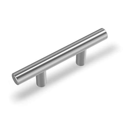 Lot de 5 goldenwarm Poignée de Porte Poignée Cuisine -LS201BSS64 Poignée Meuble Poignee de Meuble Cuisine Inox Nickel Brossé en Acier Inoxydable Entraxe...