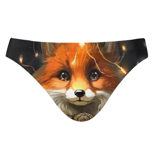 Men's Cute Fox Animal Swim Briefs Bikini Swimsuit S 202a0284