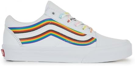 Unisex Old Skool Pride Classic Skate Shoe Sneakers White Rainbow 7847 (White Rainbow, us_Footwear_Size_System, Adult, Men, Numeric, Medium, Numeric_5_Point_5) | Image 1