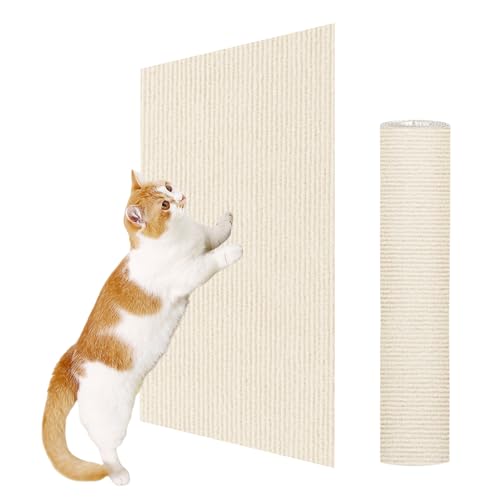ENONCI 23.6x15.8 Cat Wall Scratcher Mat with Nano Tape Anti Cats Scratch Furniture Couch Carpet Corner Protector for Indoor Trimmable Cat Scratching Pad Board Sofa Replacement