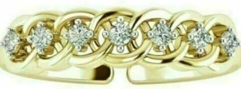 0.25 Ct Simulated Diamond Women's Adjustable Toe Ring 14k Yellow Gold Plated 925 Silver