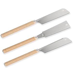 WALTER Japansägen-Set: DOZUKI, RYOBA, KATABA - 3-teilig, langlebige Sägeblätter, Holzgriffe, biegsame Blätter mit grober und feiner Zahnung für präzise Längs-, Quer- und Schrägschnitte