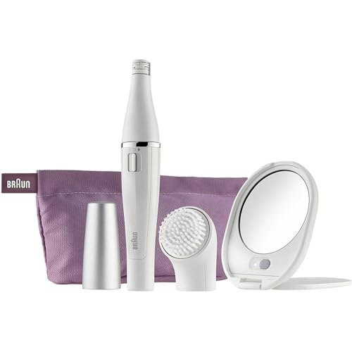 Braun Face 830   Depiladora facial con cepillo de limpieza, color blanco