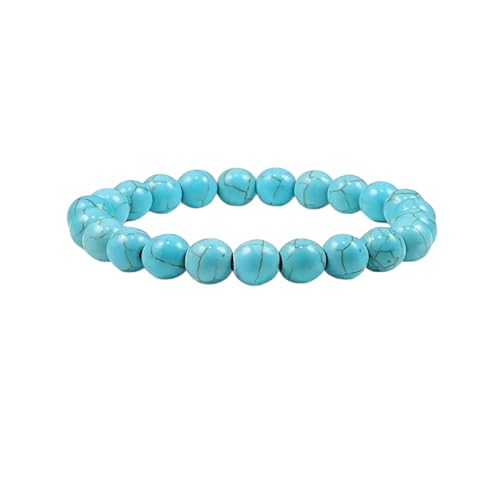 Generico Alchimia-Bracciale uomo-donna elastico pietre vere naturali cristalloterapia (Howlite azzurra)