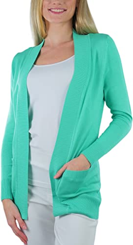 Image of ToBeInStyle Women's Long Sleeve Rib Banded Open Sweater Cardigan