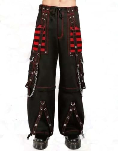 Bondage Rave Men Gothic Cyber Chain Goth Jeans Punk Rock Pant Trouser Steampunk