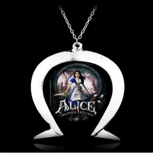 New For Trendy 2025 Games Alice Madness Returns Cosplay Horseshoe Necklace Jewelry Long Chain Pendants Jewelry Fashion Accessories Creative Gift3