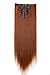 Clip in Hair Extensions 8Pcs 18 Clips 145G Thick Long Straight Full Head Real Natural Synthetic Fibre Hairpieces for Women Lady Girls Gift (23 inch, Light Auburn)