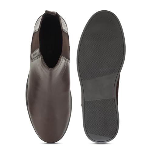 Image of Thomas Crick Men's Genuine Leather Chelsea Boots - Slip-On Dress with Elastic Gusset Ortho Footbed & Lightweight Anti-Slip Sole for Casual or Formal Wear