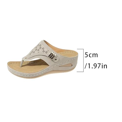 Women's Wedge Sandals Platform Hollow Out Slip On Platform Memory Foam Shoes Fashion Summer Walking Flip Flops4