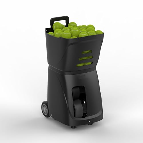 IMOSEI Tennis Ball Machine, Automatic Ball Launcher, Tennis Robot Tosser, 100 Large Capacity, Mobile App Control, 5-8H Battery Life, for Short Ball, Forehand, Backhand, Volley, Baseline