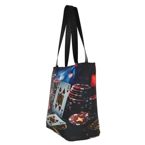 Poker Tournament Print Comfortable Shoulder Bag Summer HandbagTravel Beach Work Daily Use Versatile Carry4