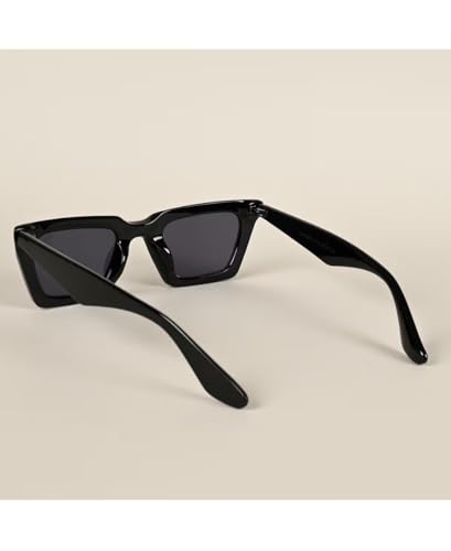 Image of Retro Vintage Rectangilar Thick Abstract UV-Protected Sunglasses For Men And Women