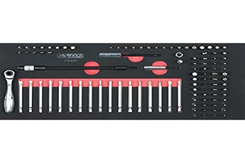 KS Tools 713.5011 - Module de vissage - Pour servantes et établis - Empreinte des outils découpée au laser - Mousse imputrescible - 100 pièces
