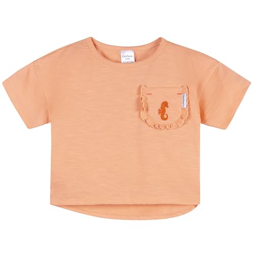 Gerber baby-girls' Shirt and Short Set, Peach, 5T - image 2