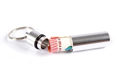 Aribari Mini pillendoosje van aluminium met sleutelring. Waterdichte tabletdoos. Noodcapsule. Cadeauhanger of… - Image 6