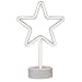 Produktbild Weiße Kunststoff-Neon-Leuchte, Stern auf Standfuss