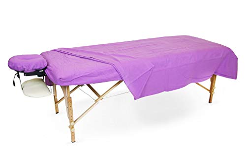 SPA Massage Table Flannel Sheets 3 Pieces Set 100% Cotton (Lavender)