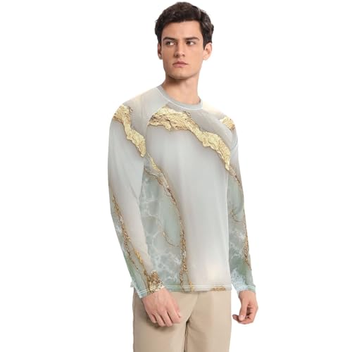 Marble White White Long Sleeves UPF 50+ Quick Drying Elasticity Mens Sun Shirts Protection Long Sleeve Outdoors3