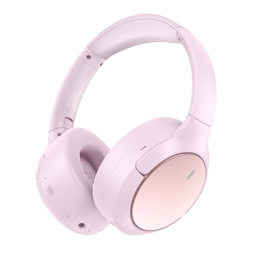 Image of Hybrid ANC Wireless Over-Ear Headphones, 100H Playtime, Hi-Res Audio, Bluetooth 6.0, Multi-Mode Noise Cancellation, Comfort Fit, iOS & Android Compatible, Foldable Design, Travel-Friendly (Pink)