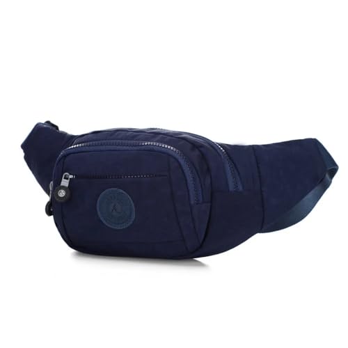 Pochete Esportiva Masculina/Feminina com Múltiplos Bolsos – Bolsa de Cintura Transversal Ideal para Caminhadas, Viagens e Uso Diário – Alça Ajustável - Design Moderno Leve Resistente (AZUL)