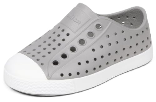 Native Shoes Unisex-Kids Jefferson Sneakers, Pigeon Grey/Shell White, 8 Toddler