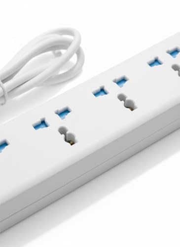 Image of SBF Extension Board with 3 USB Charging Ports & 4 Universal Sockets | 10 Amp Heavy Duty Power Strip with 2 Meter Cable, Overload Protection & Switch | Multi Plug Extension Cord (White(5P 2USB 1C))