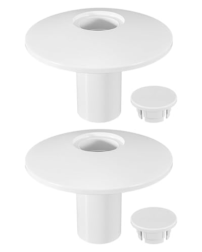 MQLPXI Anchor Socket Cover, Pool Ladder and Railing Base Accessories for Fill and Cover Anchor Sockets During Ladder or Track Removal, White 2 Pack