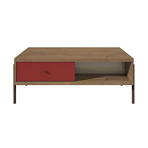 Manhattan Comfort Joy Series Coffee Table, Red Manhattan Comfort Joy Series Coffee Table, Red