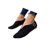 Bailarina plana y cómoda sandalias para mujer, cómodas, slip ons planos, mocasines para mujer, medio calzado, suelto, mocasín, botines de piel, mocasín, zapatos de piel, zapatos planos, mocasines, mocasines, zapatos de ocio, zapatos planos, zapatos informales, bailarinas clásicas, zapatillas de ballet para mujer, mocasines de encaje para mujer assins - Botas de piel transpirables Zapatos de ocio para andar por la calle
