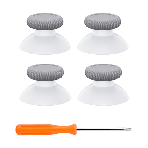 Image of eXtremeRate 4PCS Replacement Thumbsticks for Xbox Series X|S, Joysticks Repair Kit for Xbox Wireless Controller, Custom Analog Stick for Xbox One S /X /Elite Controller - Robot White & New Hope Gray
