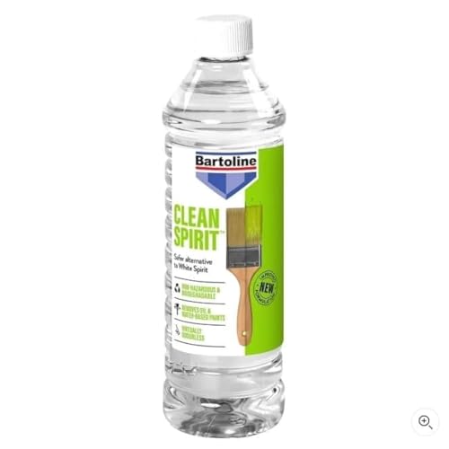 Bartoline Clean Spirit 750ml Powerful Water-Based White Spirit Alternative Low-Odour Non-Toxic Non-Flammable Paint Brush Cleaner with Conditioning Formula for Water and Most Oil-Based Paints