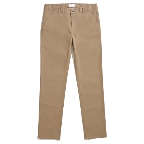 Farah ELM Str - Pantalones Chinos de Sarga para Hombre, Beige, 30W / 32L