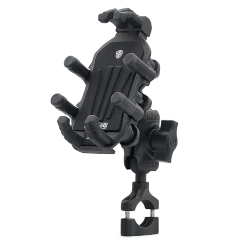 Bnidubro Soporte para Teléfono de Motocicleta con Amortiguador de Vibraciones, Soporte para Manillar de Motocicleta, Bicicleta, Scooter, ATV, Operación con 1 Mano