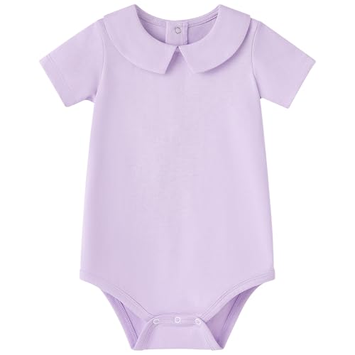Image of pureborn Baby Girls Boys Bodysuit Super Soft Cotton Romper 0-24 Months