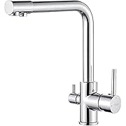 Equipado con la función de agua caliente y fría y agua RO (excluido el sistema de filtración del fregadero) Un cartucho de disco de cerámica reduce el riesgo de fugas o goteos y prolonga la vida útil del grifo mezclador Un aireador superior de mezcla...