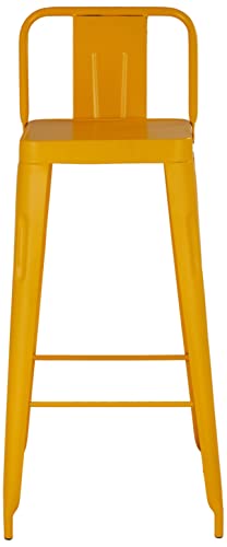 Amazon Brand - Solimo Iron Bar Stool, Yellow BR_BS2-Yellow | 44D x 36W x 99H cms