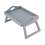 kowaku Bandeja multifunción con Clip para sofá, Bandeja Plegable para Brazo de sofá, reposabrazos de Mesa, Bandeja para Aperitivos, Escritorio, Mesa de, Gris S