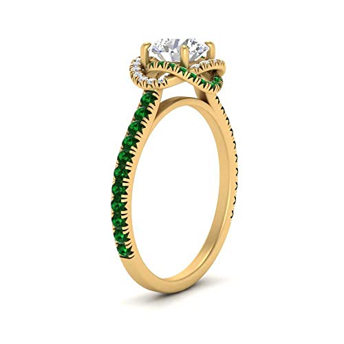 Image of 55Carat Choose Your Gemstone Flower Diamond CZ Ring Yellow Gold Plated Round Shape Halo Engagement Rings Everyday Jewelry Wedding Jewelry Handmade Gifts for Wife US Size 4 to 12