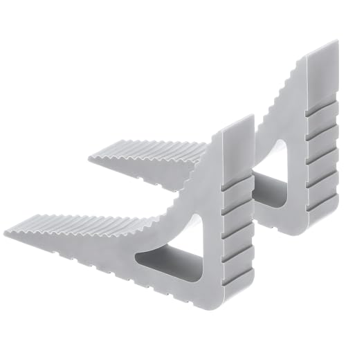 ドアストッパー ドア固定防風 2個セット ブラック/グレー 差し込み式 ゴム製 引き戸/スライドドア対応 防風 固定 家庭用 オフィス用 簡単設置 コンパクト設計 すべり止め (グレー)