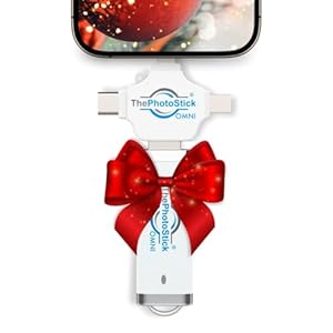 ThePhotoStick® Omni – Unidad flash USB de 64 GB y Memory Stick – Copia de seguridad de fotos y videos para iPhone, Android, Mac y PC – Conexión multipuerto para almacenar y transferir archivos