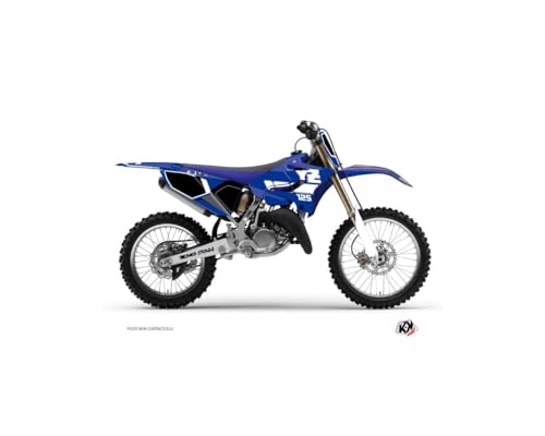 Kit déco moto 125 YZ bleu vintage autocollant haute résistance anti-UV
