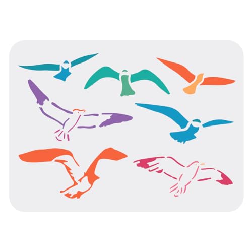 FINGERINSPIRE Pochoir Mouette 29.7x21cm Oiseaux Volants Réutilisable DIY Artisanat pour Dessin sur Bois, Papier, Tissu, Plancher, Mur