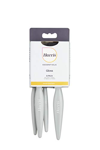 Harris Essentials Woodwork Gloss Paint Brush Set, Pack of 5, 0.5in, 1in, 1.5in, 2in