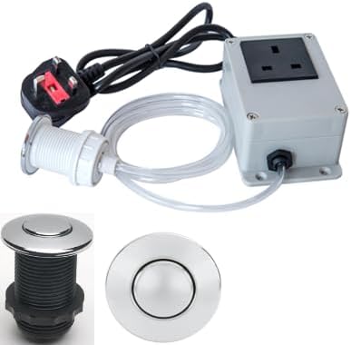 AIR SWITCH FOR SPA/WASTE/GARBAGE DISPOSAL (INSINKERATOR) 230VAC UK SOCKET [Chrome]