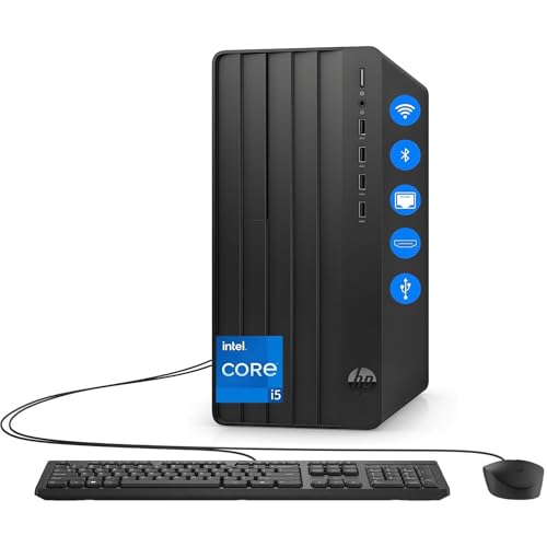 HP Desktop Computer Tower PC | Intel 6-Core i5-12500 | 16GB RAM + 1TB PCIe SSD | Complete Setup with WiFi, Bluetooth, Keyboard & Mouse | Windows 11 Home| Ideal for Home Office, Business & Student